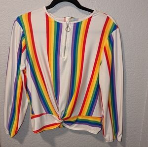 Marci Rainbow Stripe Top size Large